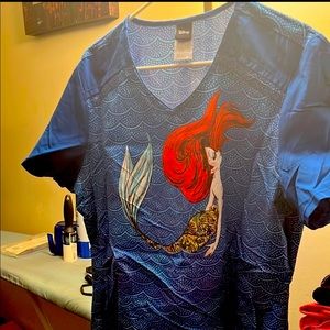 Disney Ariel (Little Mermaid) Nursing Scrub Top